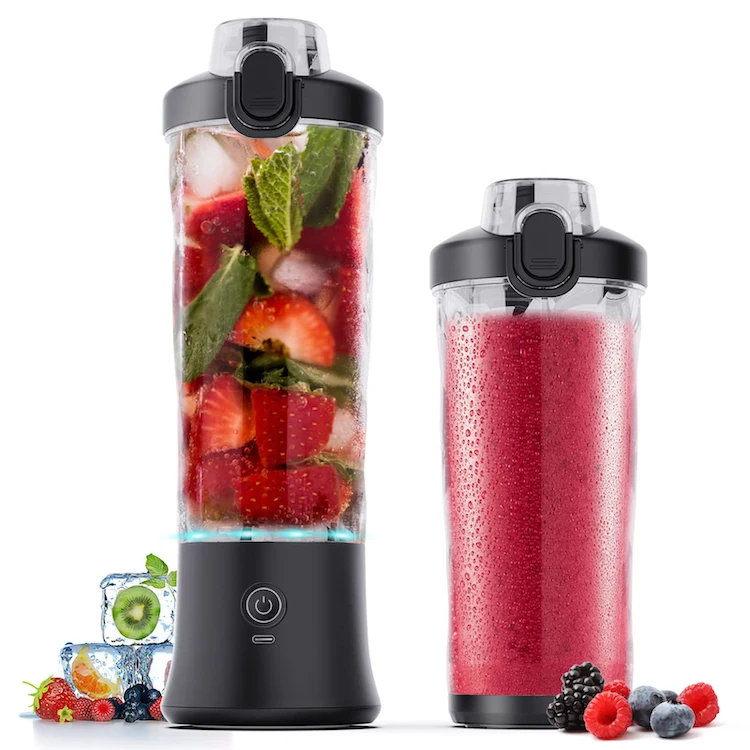 600ml Portable blender for shakes and smoothies with straw battery powered usb blender fruit blender
