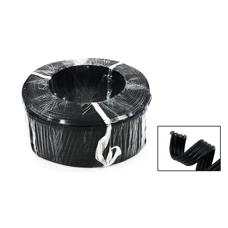 
 Медный провод 9686, плоский кабель, 17 проводников, длина 500 м, внешний диаметр 1,27x5,5 мм, черный  