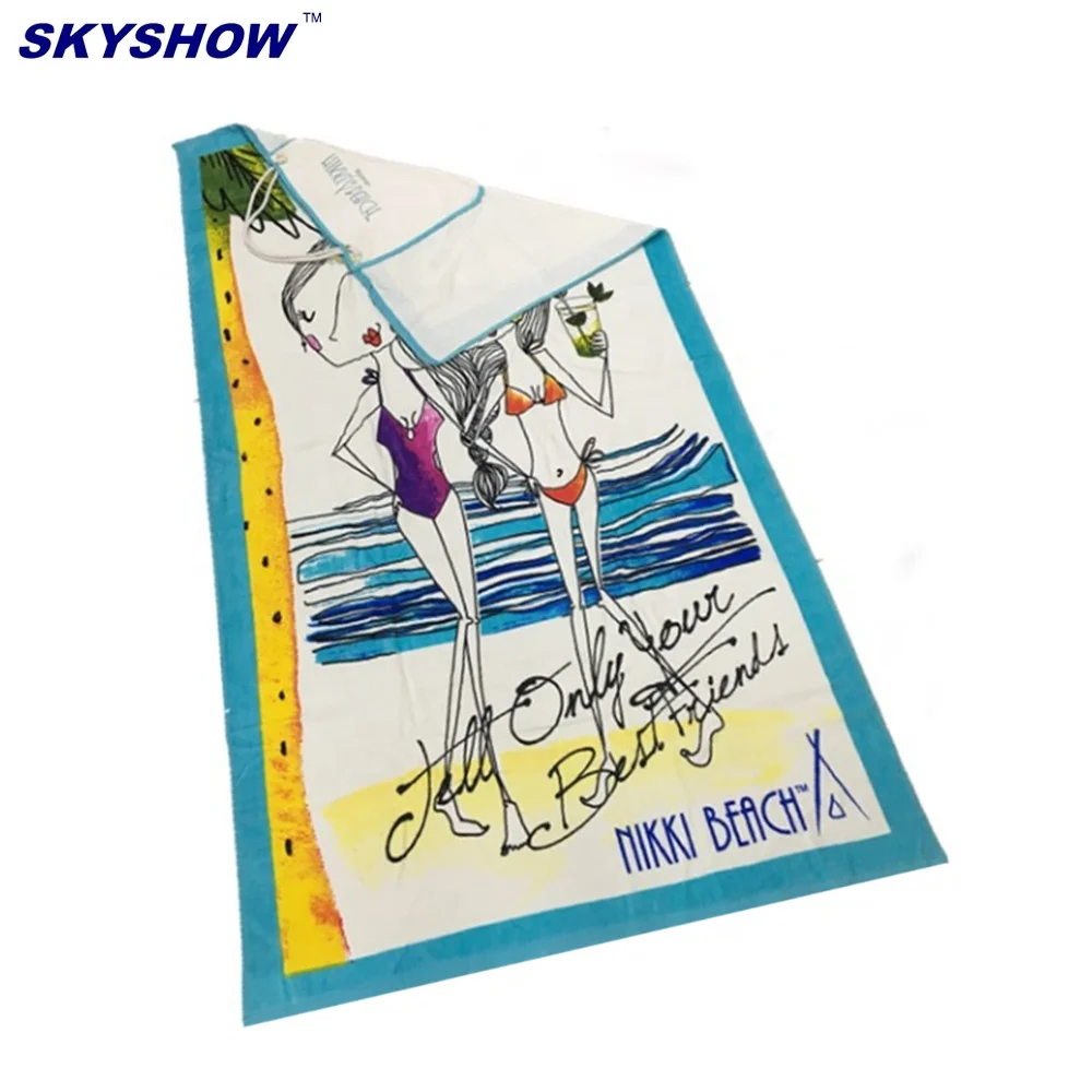 classic 100% cotton beach towel Hot Sale Cartoon Photo Print Imabari  Beach Towel For Child