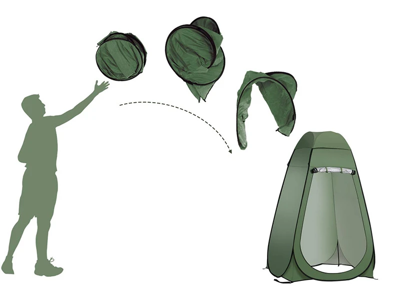 Spacious Double Shower Tent Privacy Toilet Tent Camouflage Portable Shower Tent