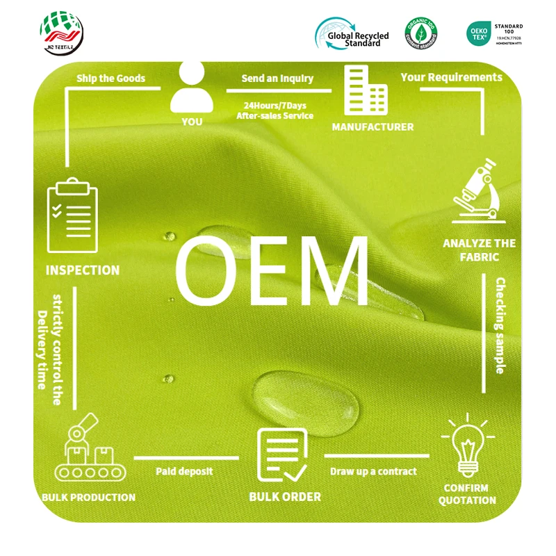 Manufacturers Wholesale 130gsm 100D Moss Crepe Without Twist Poly Spandex Fabric for Clothing