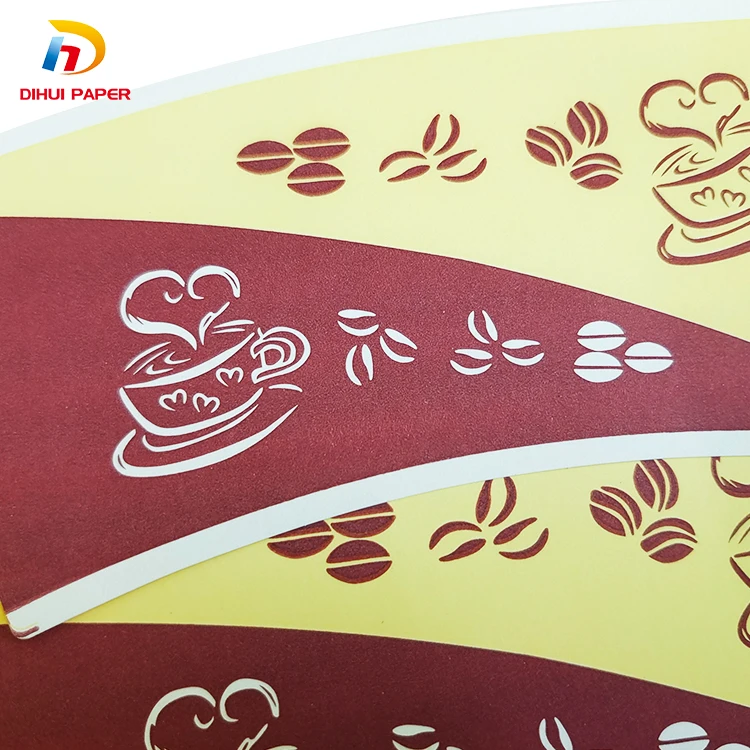 Wholesale very cheap printed paper fan with a cup paper cup fan shapes raw material price for algeria paper cup