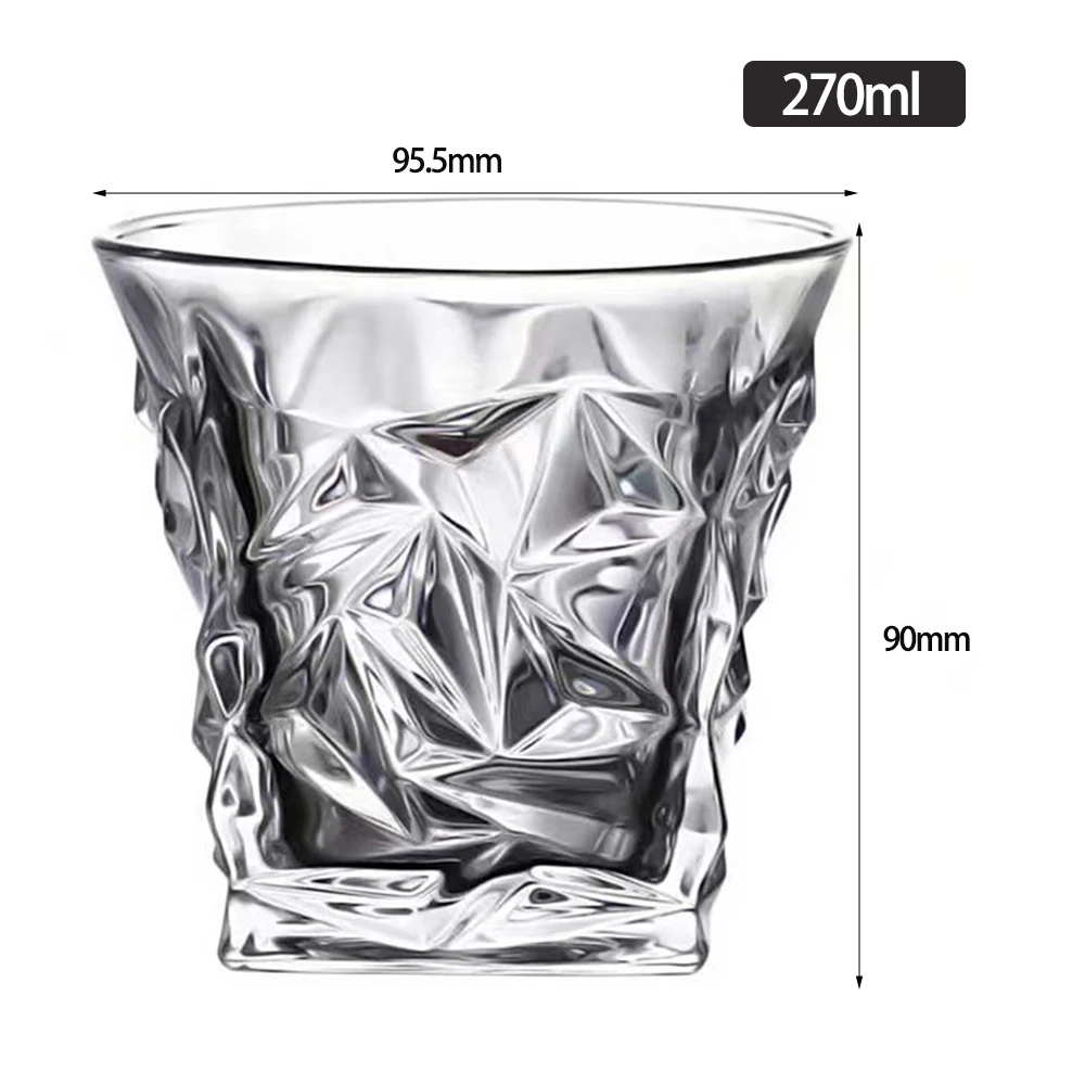 270ML Creative Thick Crystal Whiskey Frost Design Brandy Cup Wineglass Heavy Rock Wineglass Beer Mugs