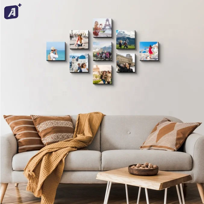 New Material Mixtiles 8x8inch Frame-less Picture Wall Frames Photo Foam Tiles