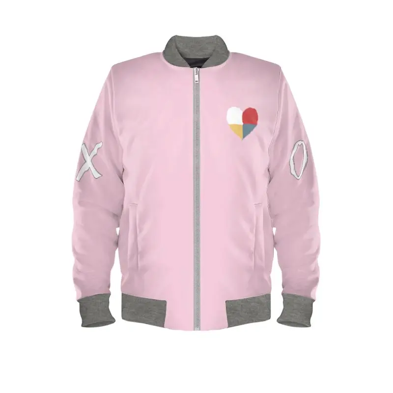 Wholesale fashion custom logo zip up polyester velvet bomber jacket oem