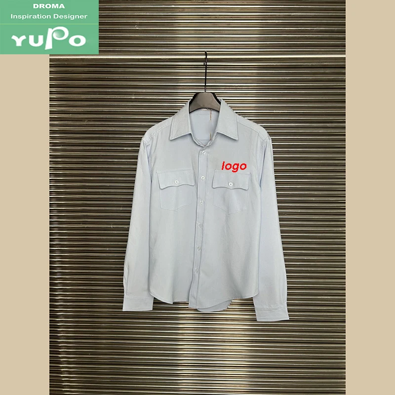 Droma spring and autumn latest design clothing long sleeves turn down collar high end luxury cotton white blouse shirt 2024