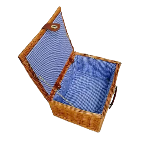 High quality natural wicker storage basket  basi wholesale custom empty wicker picnic basket for 4 person