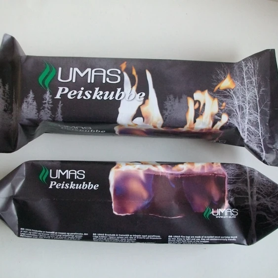 Wood fire log for fireplace stove 2h long burning time fire starter outdoor