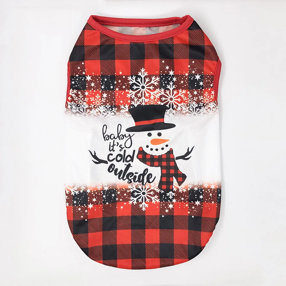 Christmas Model Dog Clothes Cartoon Pet Undershirt Teddy Clothes Spring and Summer small dogs supplies