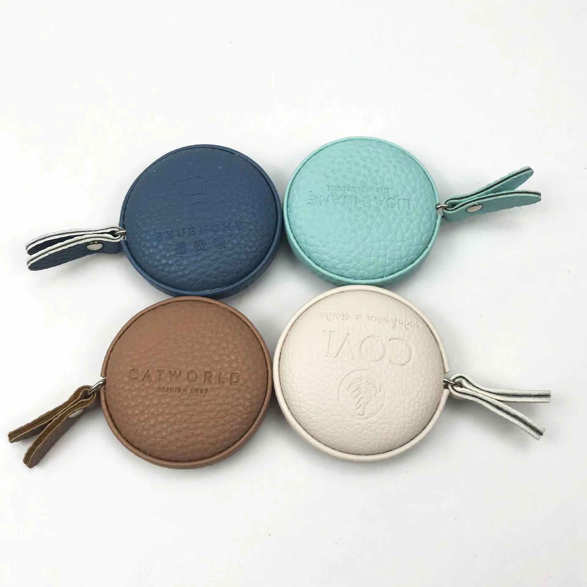 60 Inch 1 5 Meter Leather Measuring Tape Retractable Body Measuring Tape Round Mini Measuring Tape Customized LOGO