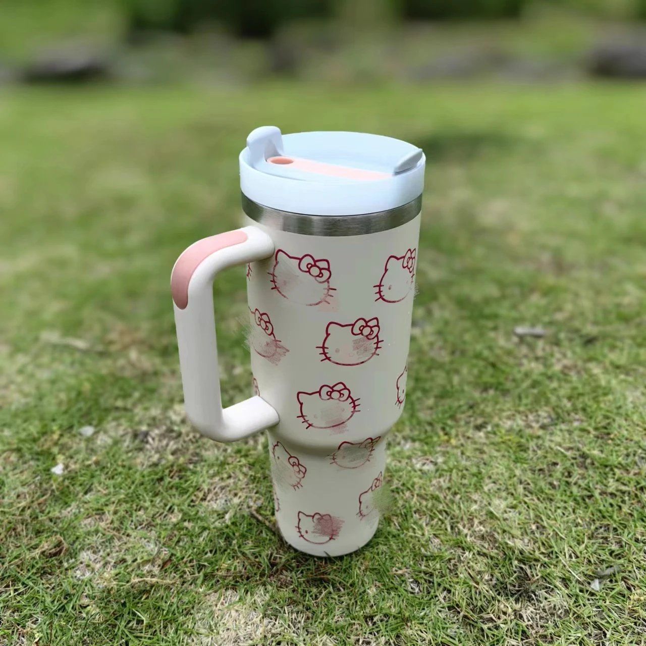 2024 Hot Selling New 40 Oz Car Ice Cup Fashionable Stainless Steel Engraved Glass Cup With Handle Spout Cover Customized Car Cup