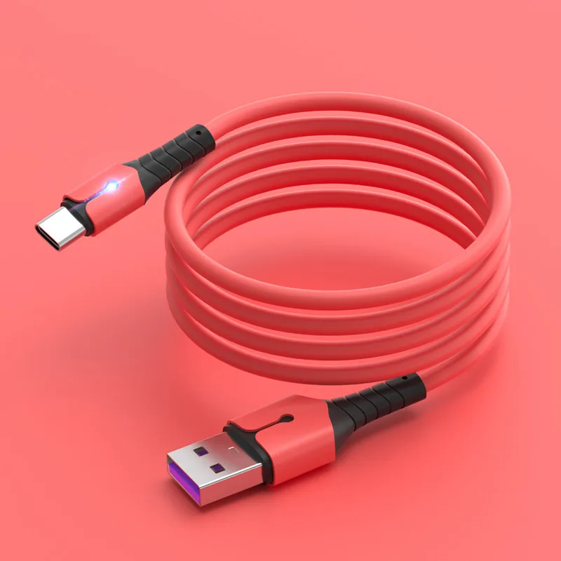 3A Newest Colorful Led Light Android Data Cable Flash Charging USB For Android Mobile Data Cable C Type Cable Quick Charge