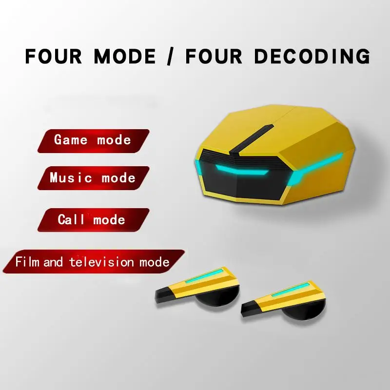 TWS Earbuds low latency Gaming earphone wireless headset Bluetooth headphone Cool Science fiction wind