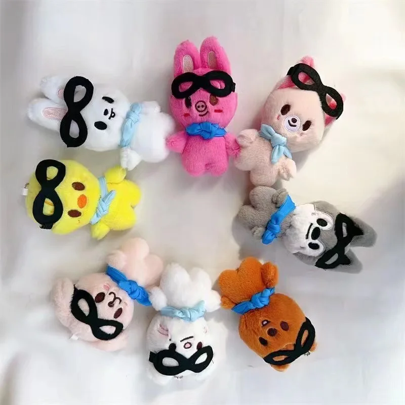 KPOP Cartoon Stuffed Animal Toys Pendant Character Plush Doll Wolf Rabbit Hyunjin Skzoos Stray Kids Plush Doll keychain