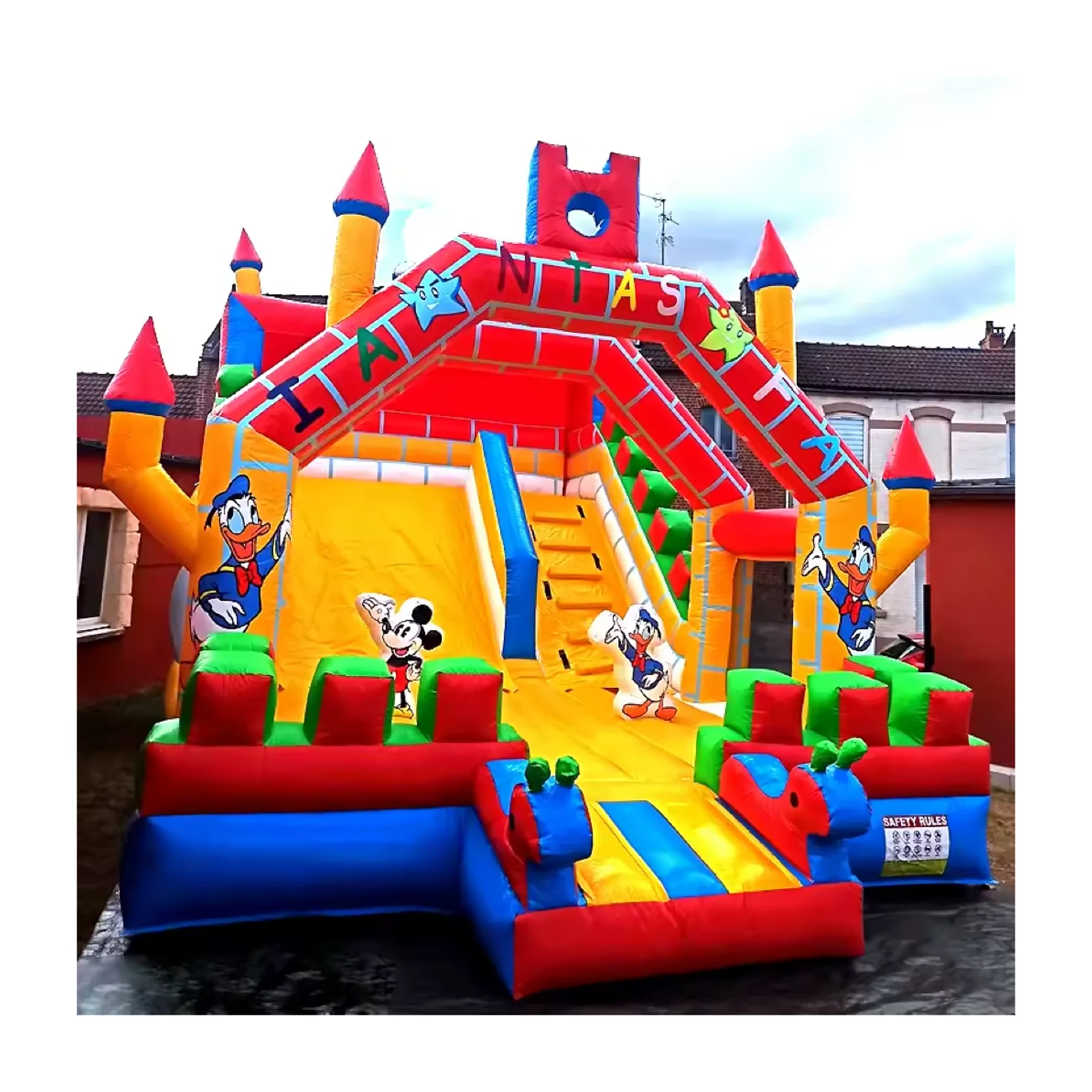 Commercial PVC Inflatable Slide Backyard Party Hot Summer Fun Climbing Inflatable Dry Slide Combo For Kids