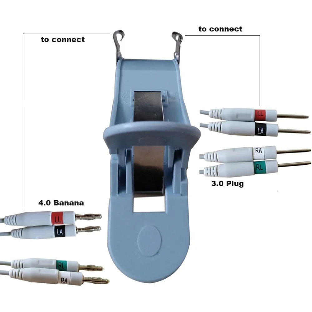 Single Body Clip ECG EKG Nickel-plated Electrode Adult limb Universal for 3.0 Din and 4.0 Banana