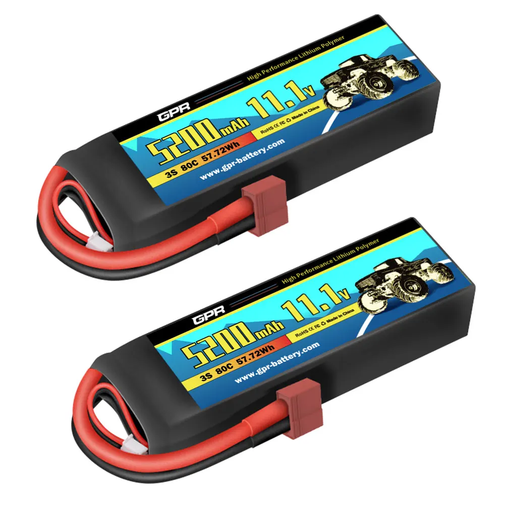 OEM/ODM 5200 mAh 3S High Discharge Rate 80C 11.1V Lipo Battery With T Plug Connector For RC Helicopter Racing Car
