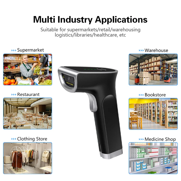 YHDAA High Resolution Coms Image Barcode Reader Fast Automatic Scanning 1D 2D Wireless Barcode Scanner Gun