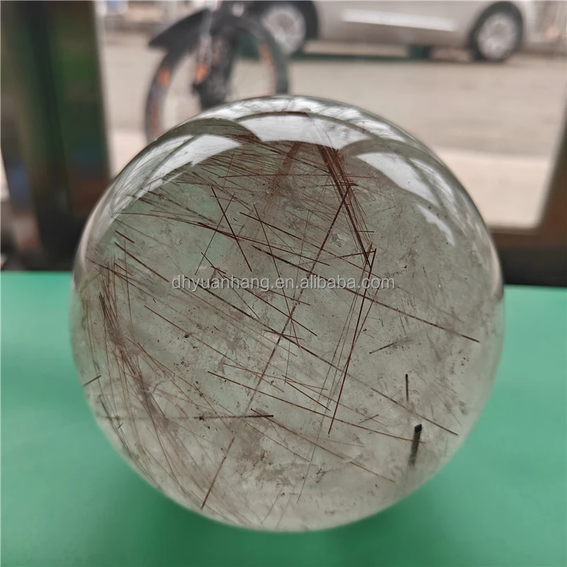 crystal craft ball natural rutilated  quartz crystal ball  crystal sphere for sale
