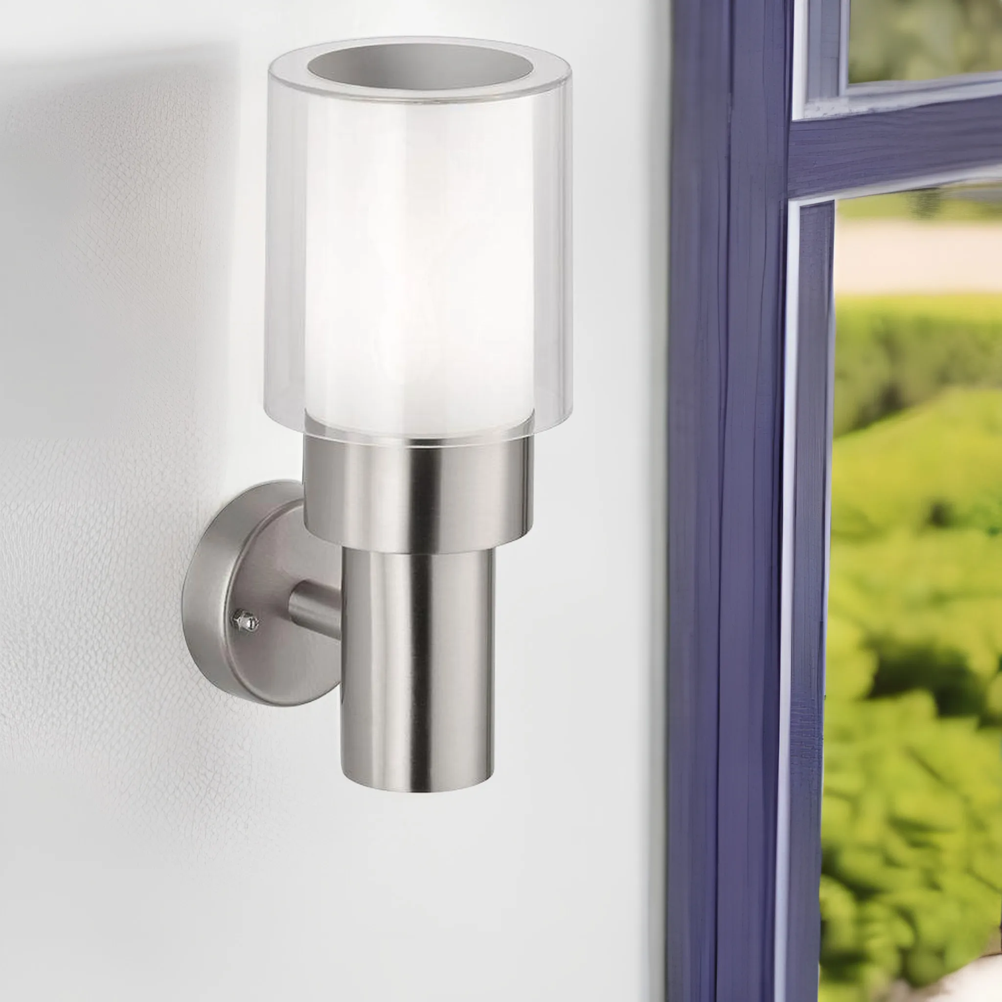 Modern stainless steel waterproof torch shape garden e27 15w outdoor wall lantern exterior light