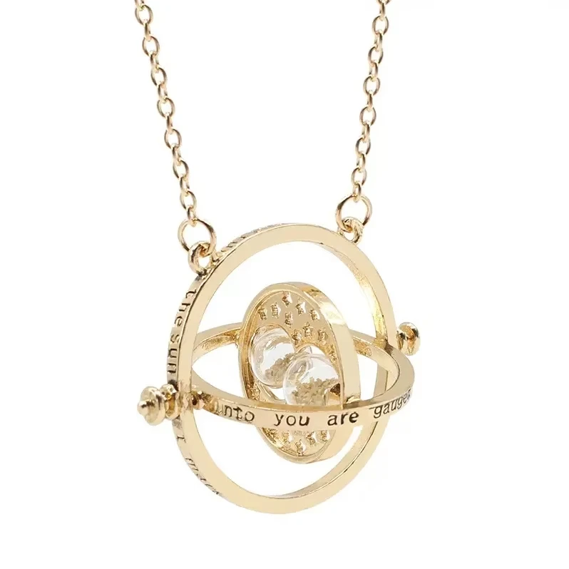 Movie Gold Plated Harry Jewelry Potter Time Turner Hourglass Necklace