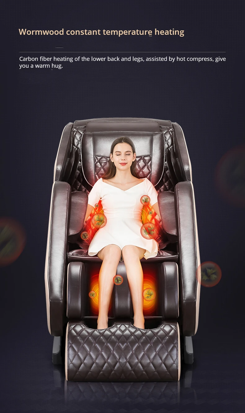 Fuan Leercon 2022 Auto Scan SL Track Jade Roller Manipulator Thai Stretching Space Saving Zero Gravity Full Body Massage Chair