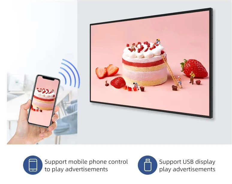 Digital Signage Display Full Screen Wall Mount Menu Board 55 Inch Mini Led Touch Screen 1000nits  High Quality Competitive