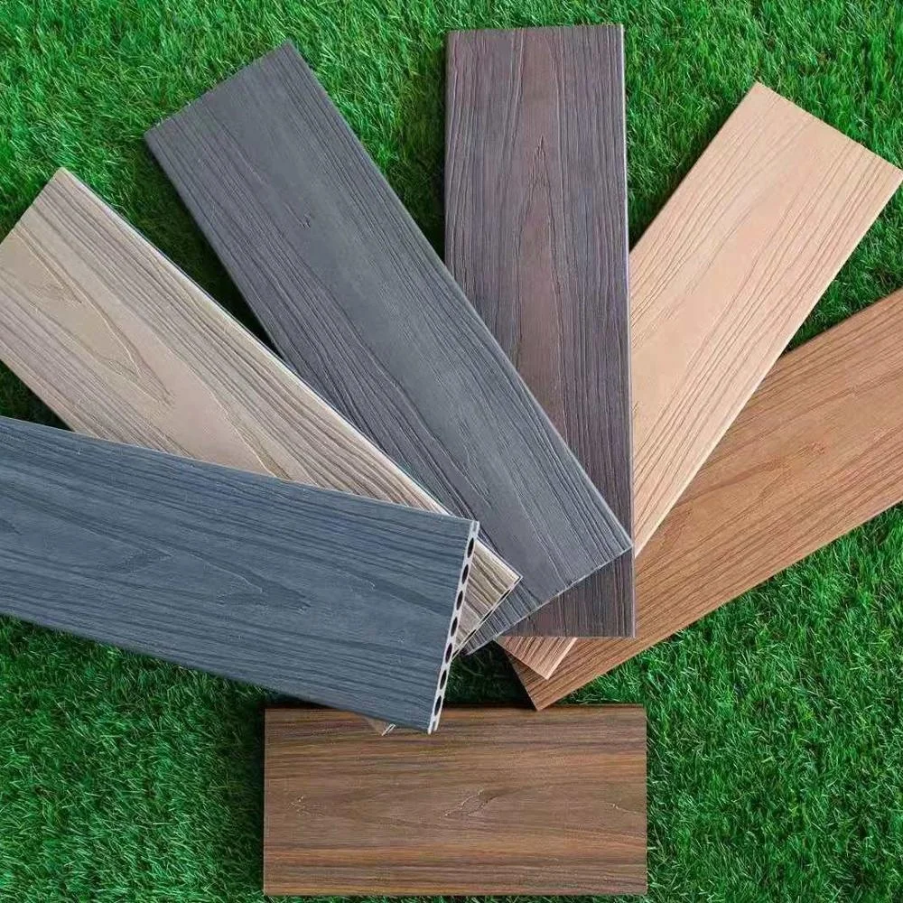 cheap price and anti-slip WPC decking flooring grey color for garden house