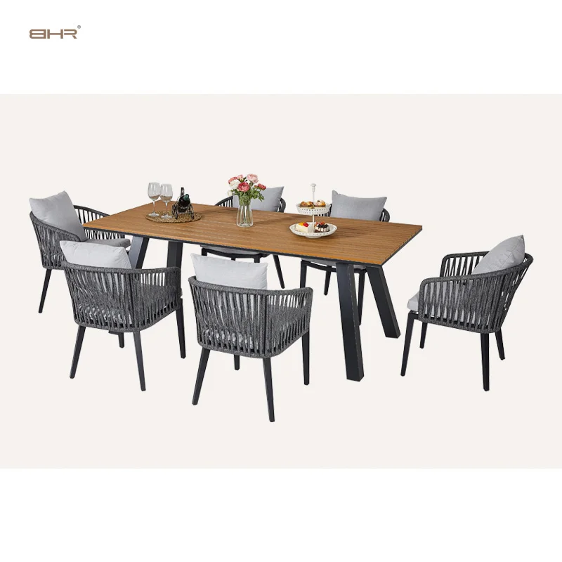 BHR-Latest leisure outdoor furniture dining sets woven rope garden woven outdoor furniture outdoor furniture for restaurant