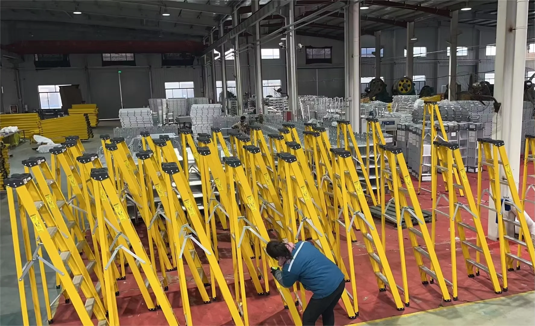Fiberglass Folding Ladder Electric Heavy Duty FRP Step Fiberglass Folding Ladders