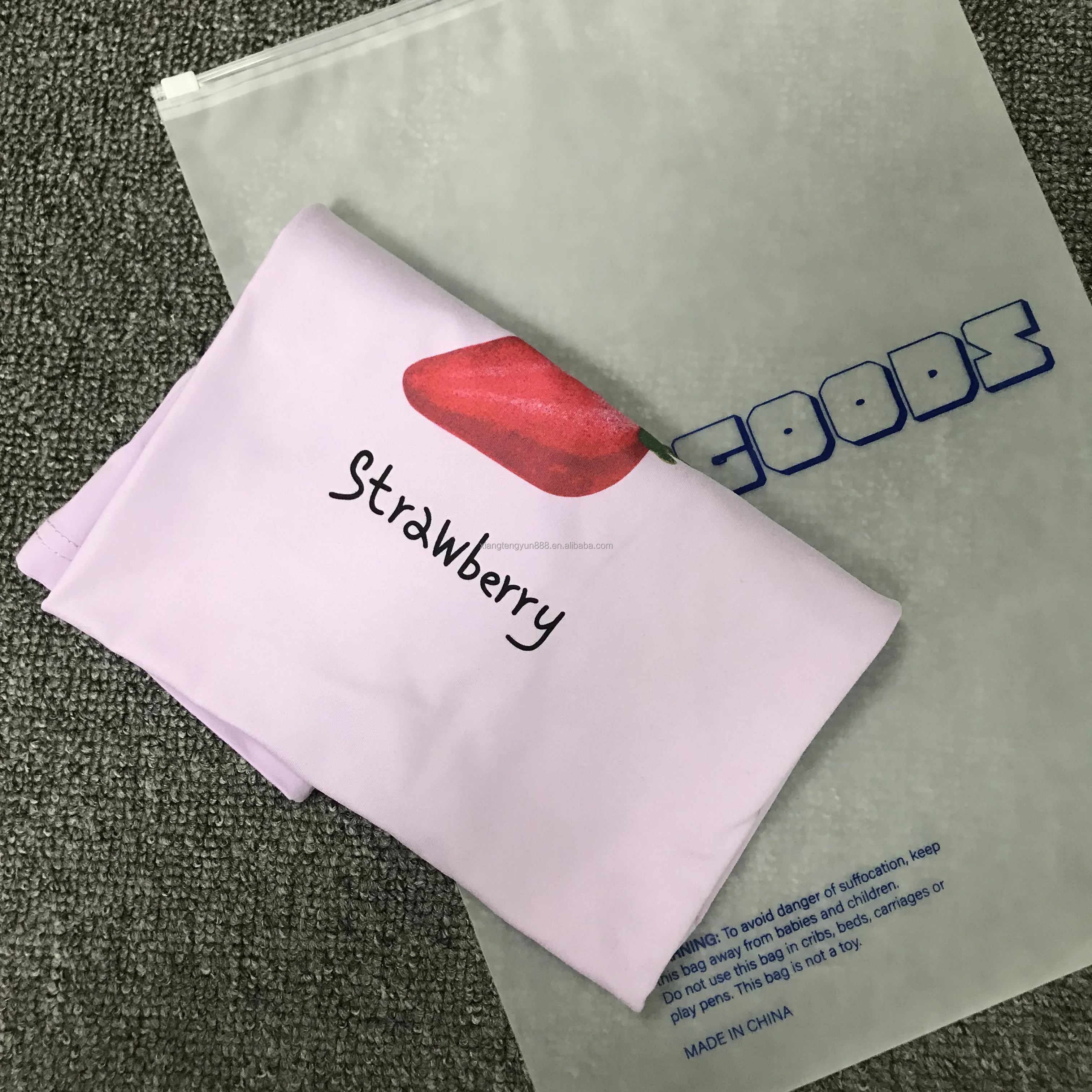 Printing Customized Matte Slider Frosted Plastic Packing Underdress Zipper Bag