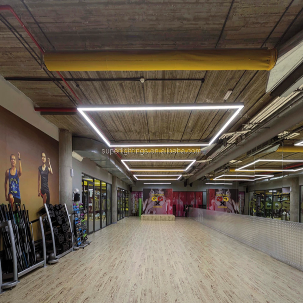 L15A aluminum profile modern gym light commercial pendant lighting ceiling lamp led linear fixtures
