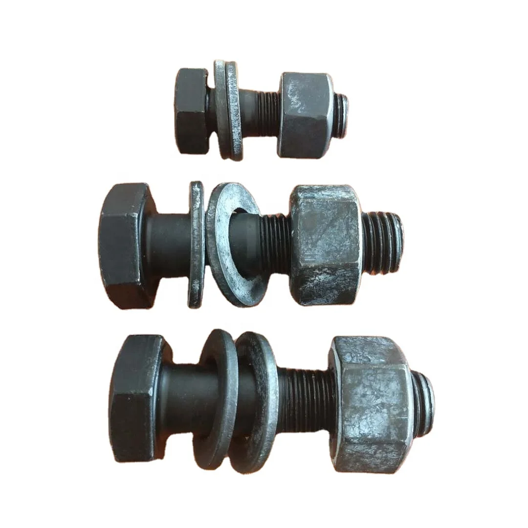 High strength large hexagon head bolts, class 10.9s DIN6914, for steel structures with nut flat washer