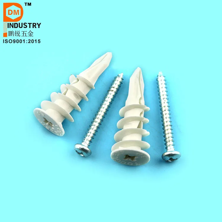 Plastic Self-Drilling Drywall Anchors,#8 Threaded Wall Anchors and Screws Kit, Holding Up to 50 Pounds for Hanging and Mounting