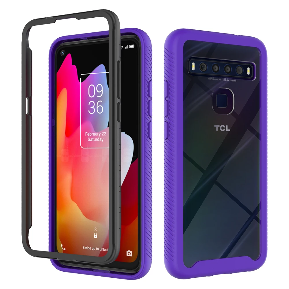 Anti-scratched Built in Screen Protector Back Cover Case For TCL 10L TPU Hybrid Case