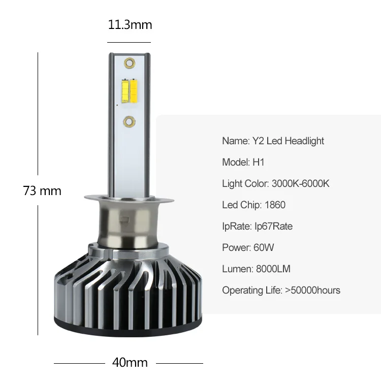 Factory sale led auto light 24w car led headlight bulb h1 h4 h7 for motorcycles