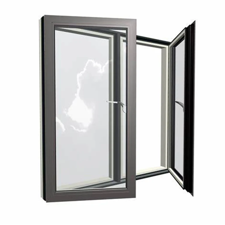 Stainless Steel Glass Graphic Design Aluminum Swing Modern Casement Windows Double Glazed Sound Proof Insulated Waterproof Hotel