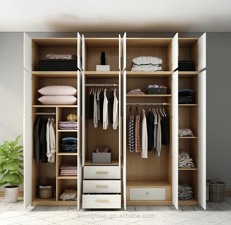 Luxury Simpleness Solid Wood Closet Wardrobe AAS31600