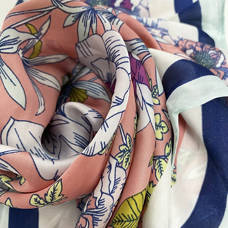 promotional  gift 100%polyester scarf satin recycle rpet scarf for hair