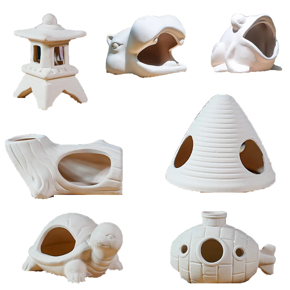 Reptile Turtle Rock Hide Ornament Rockery Hiding Decorative Climbing Terrace Tank Landscape Aquarium & Accessories Decoration