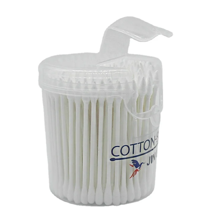 150pcs paper stick cotton buds in flip box round and pointy cotton swabs