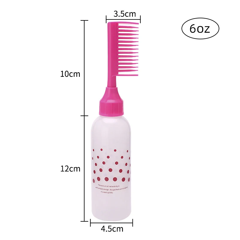 wholesale 1 pack 160ml 6oz root comb applicator bottle with comb attachment cheap hair dye empty applicator bottles for hair oil