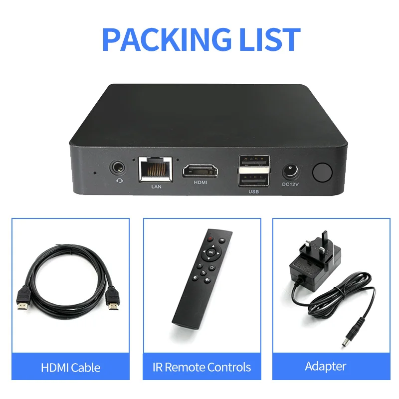 Android 11 Octa Core Media Player Features  VGA POE WiFi IR Wireless connectivity USB OTG for Advertising Equipment
