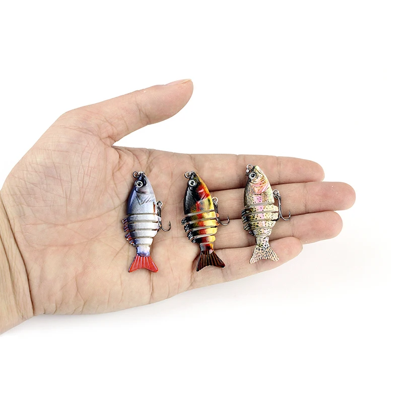 Top Right  MJ203 2.5g 5cm Multi Jointed Swimbait 6 Segments Trout Bionic Lifelike Jointed Bait Wobblers Fishing Lure