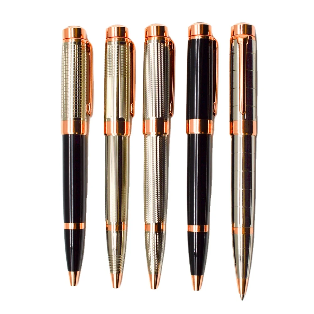 Роскошная золотая ручка с индивидуальным логотипом, металлическая шариковая ручка с чернилами 1,0 мм