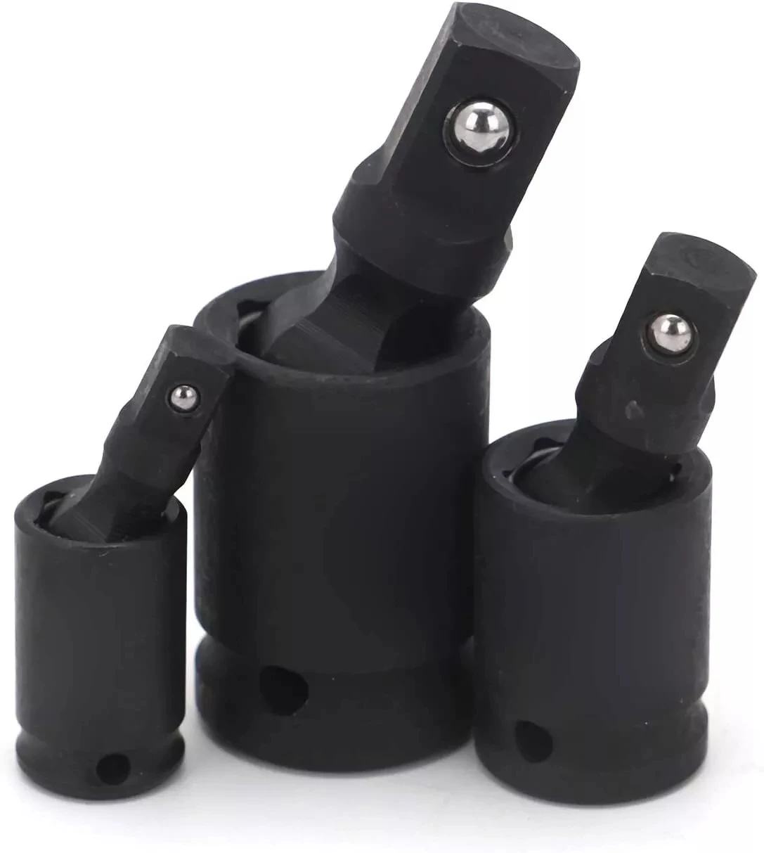 3PCS Impact Universal Joint Swivel Socket Adapter Set 1/4inch 3/8inch  1/2 inch Drive 360-degree