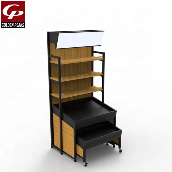 supermarket fresh fruit and vegetable wooden display shelf 05