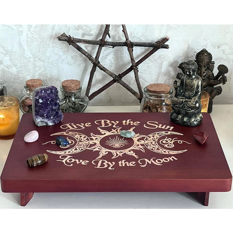 Алтарь для медитации маленький алтарь деревянный ведьмы Wiccan Alter Table буддийская святыня
