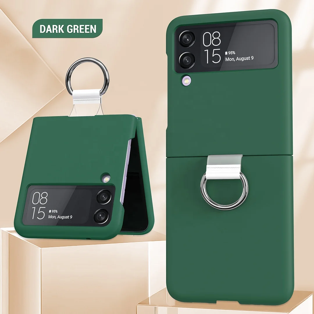 Green Black Clear Galaxy z flip3 phonecase Matte Smooth Holder Flip phone case cover For Samsung Z Flip 3 shockproof phone case