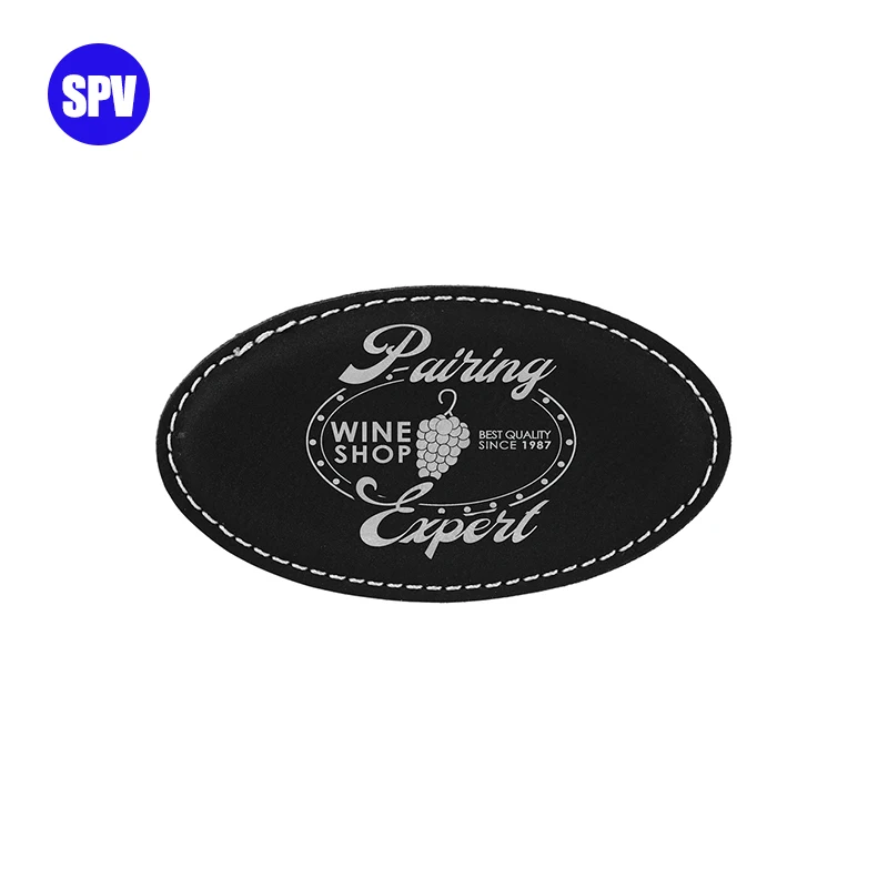 2022 PULSEN 3 1/4 дюйма x 1 3/4 дюйма, светло-коричневый овальный значок из искусственной кожи с магнитом